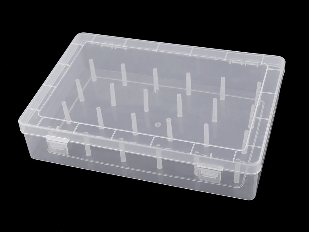 Plastový box na 24 ks nití - transparent