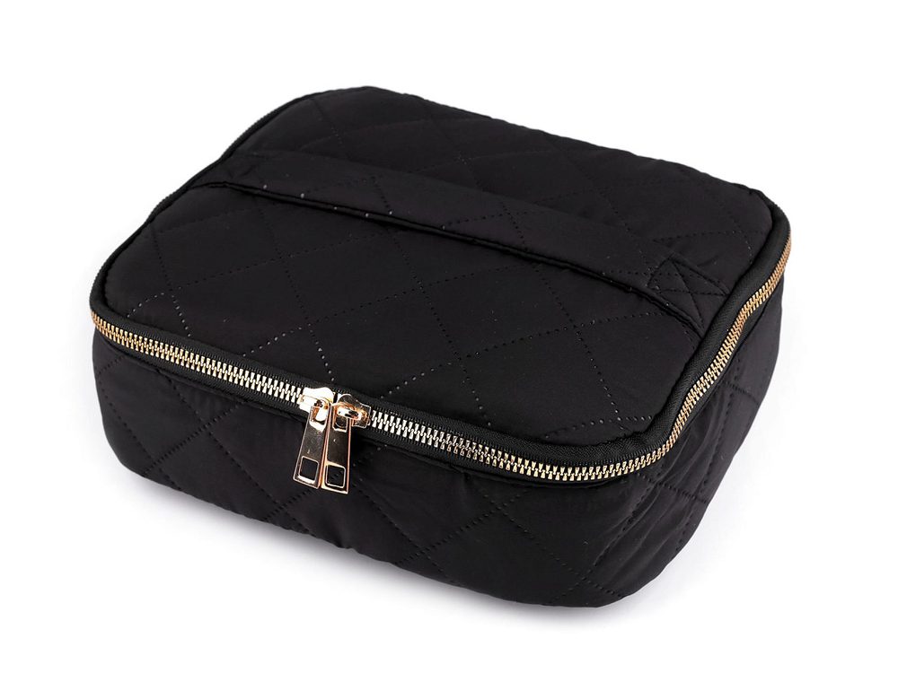 Kosmetická taška / kufřík prošívaný 24x20 cm - 3 černá