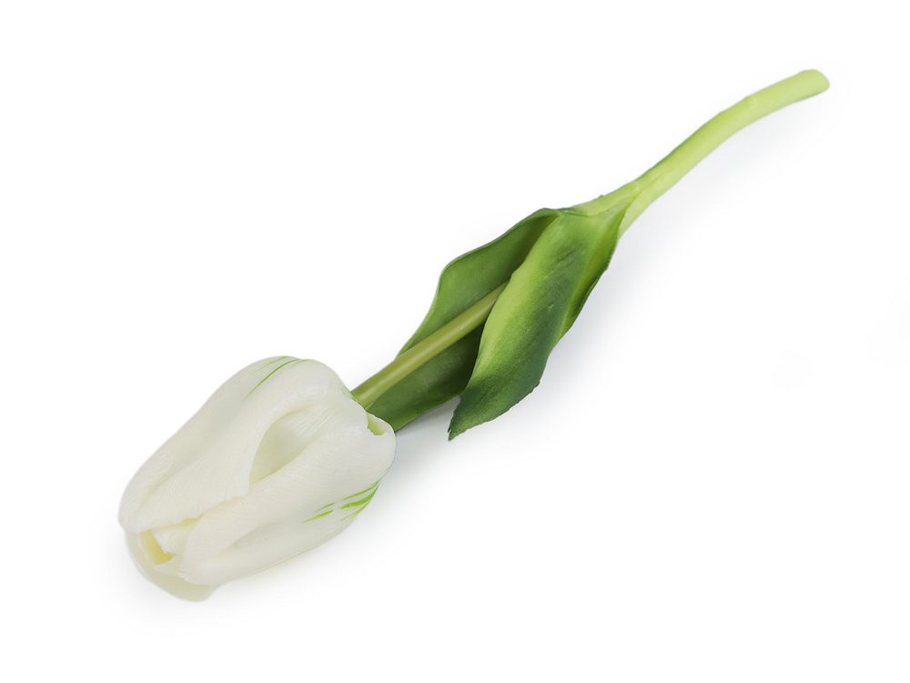 Umělý tulipán - 1 bílá