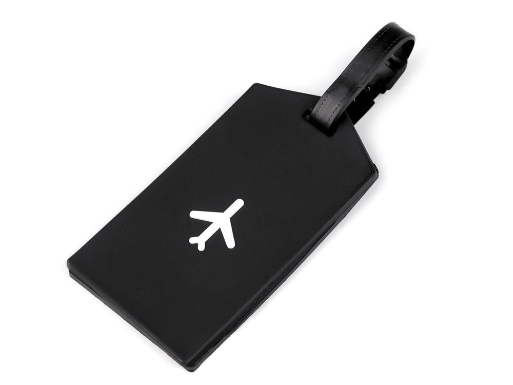 Jmenovka / visačka na kufr letadlo - 3 černá