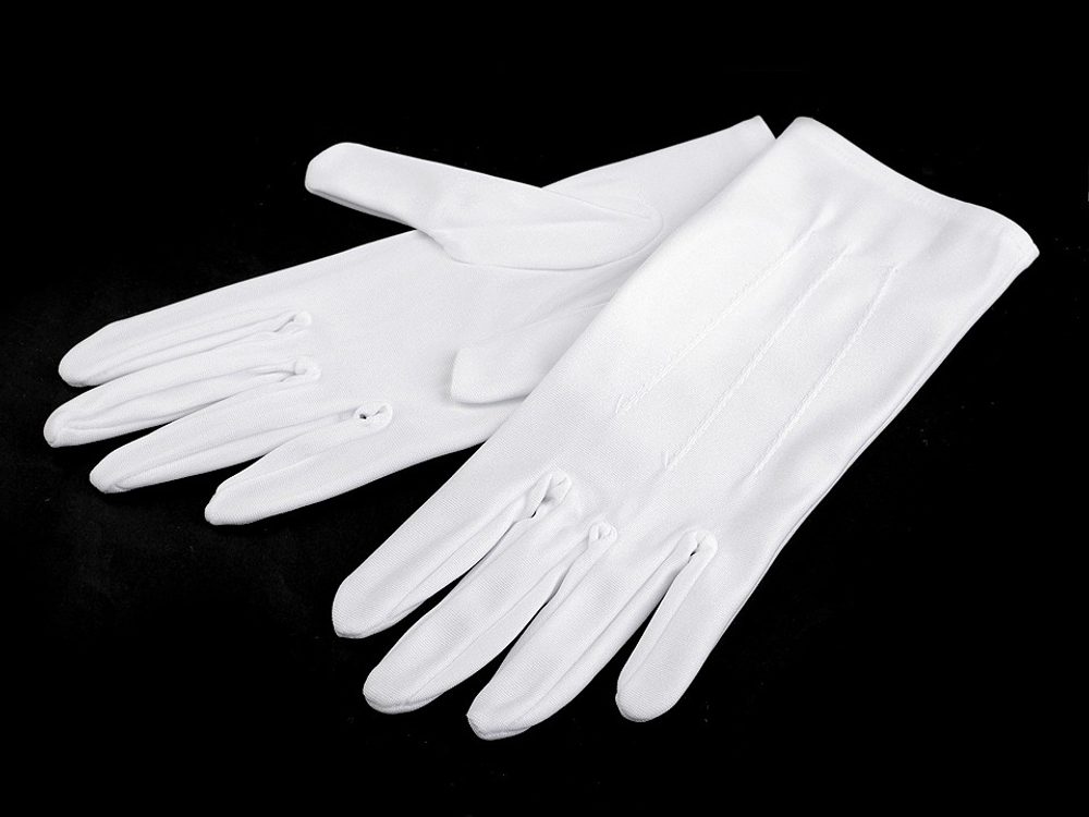 Společenské saténové rukavice pánské - vel L bílá