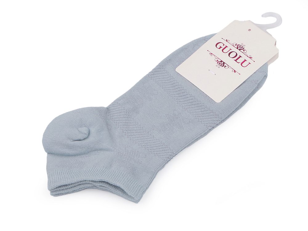 Dámské / dívčí bavlněné ponožky do tenisek - 9 modrá světlá medvěd
