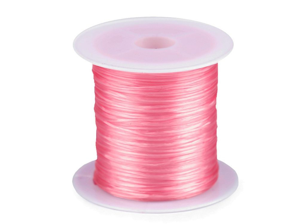 Pruženka / gumička plochá barevná 1 mm - 15 růžová světlá