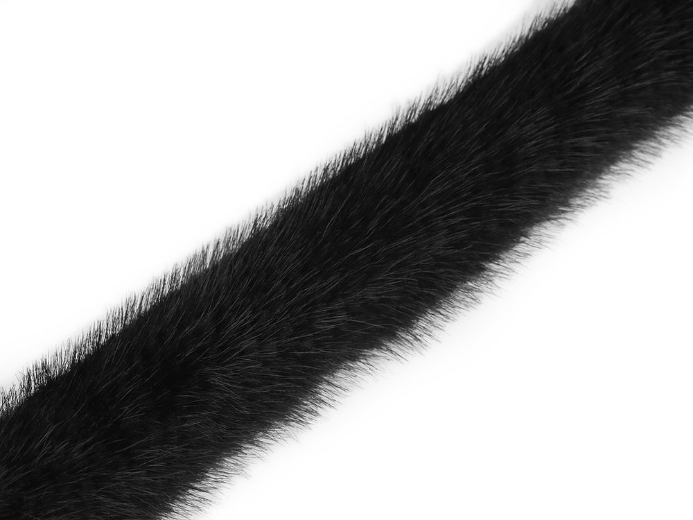 Oděvní / dekorační kožešina šíře 3 cm METRÁŽ - 5 černá