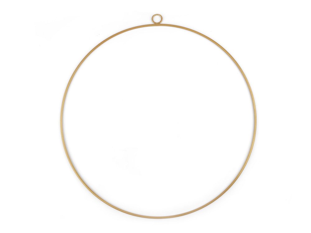 Kovový kruh na lapač snů / k dekorování Ø40 cm - zlatá mat
