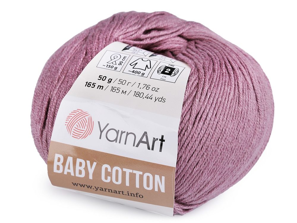 Pletací příze Baby Cotton 50 g - 5 (419) starofialová