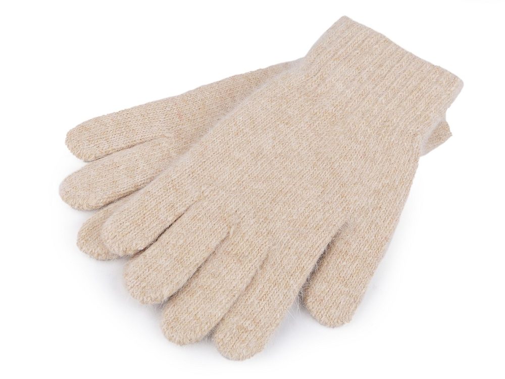 Dámské pletené rukavice - 1 béžová světlá