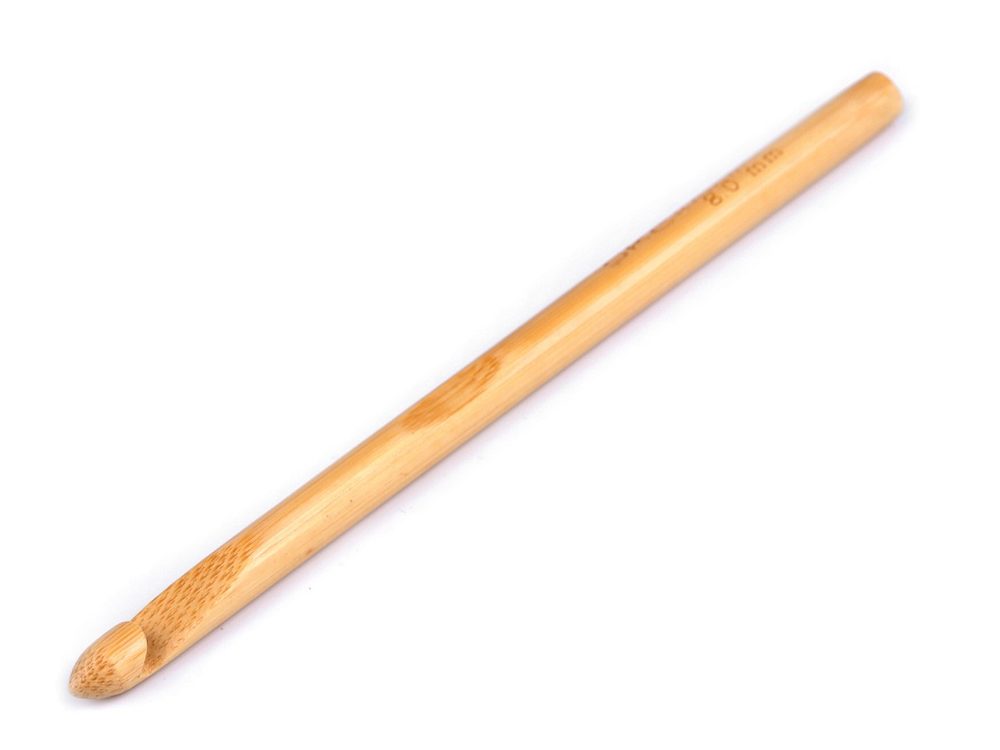 Bambusový háček na háčkování vel. 5; 6; 7; 8; 10 - 4 (8 mm) bambus světlý