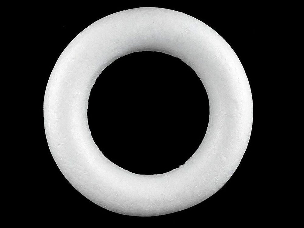 Věnec Ø29 cm polystyren seříznutý - bílá