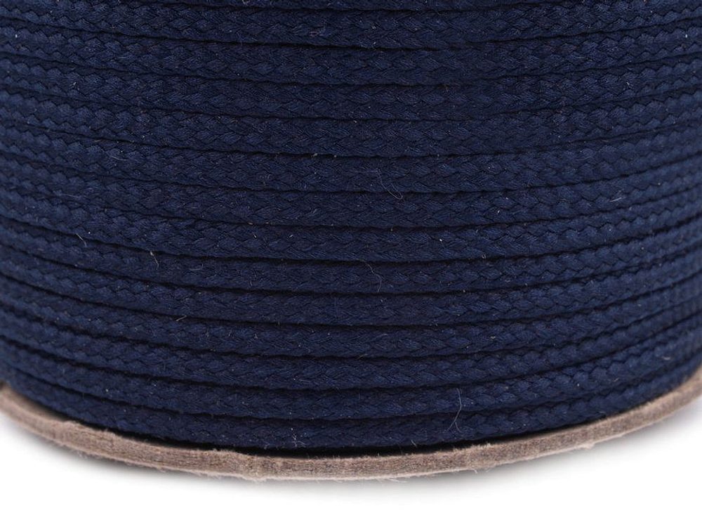 Oděvní šňůra PES Ø4 mm 100 metrů - 4830 modrá temná