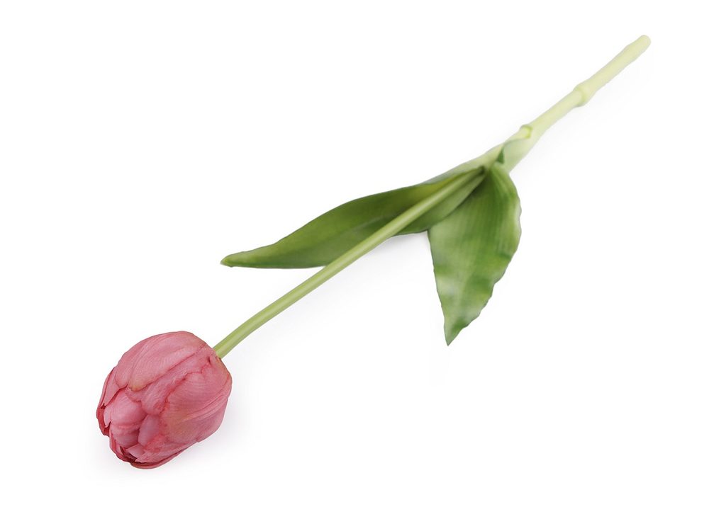 Umělý tulipán - 3 starorůžová sv.