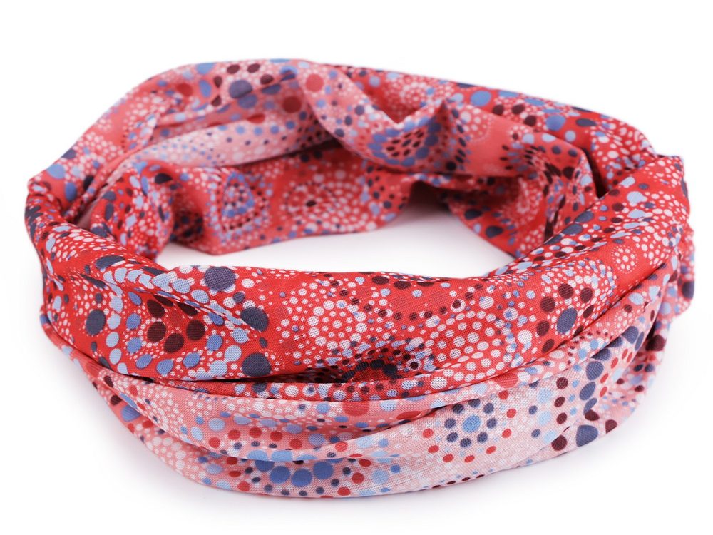 Multifunkční šátek pružný, bezešvý mandala - 1 růžová korálová