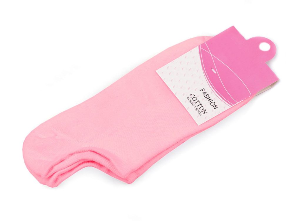 Dámské / dívčí bavlněné ponožky do tenisek - 4 růžová světlá