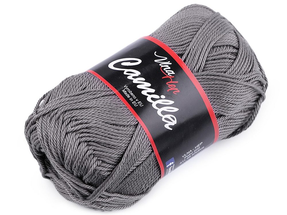 Bavlněná pletací příze Camilla 50 g - 21 (8235) šedá tmavá