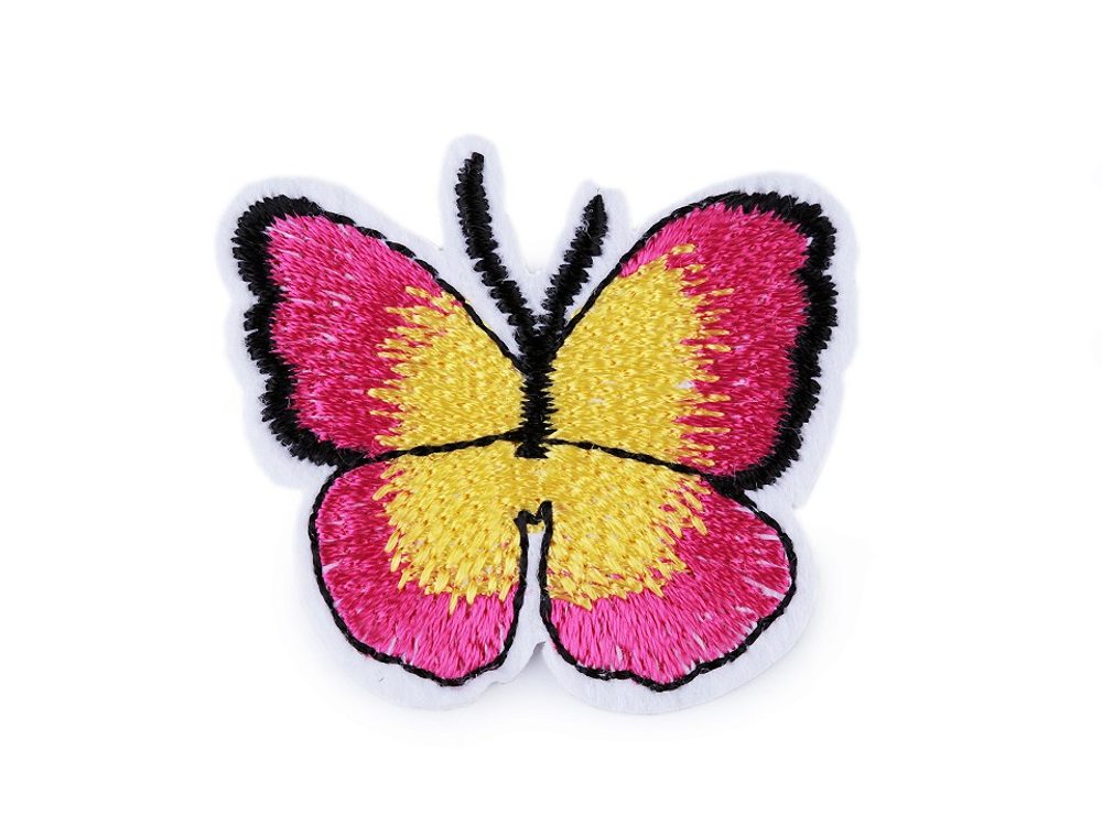 Nažehlovačka motýl - 4 růžová ostrá