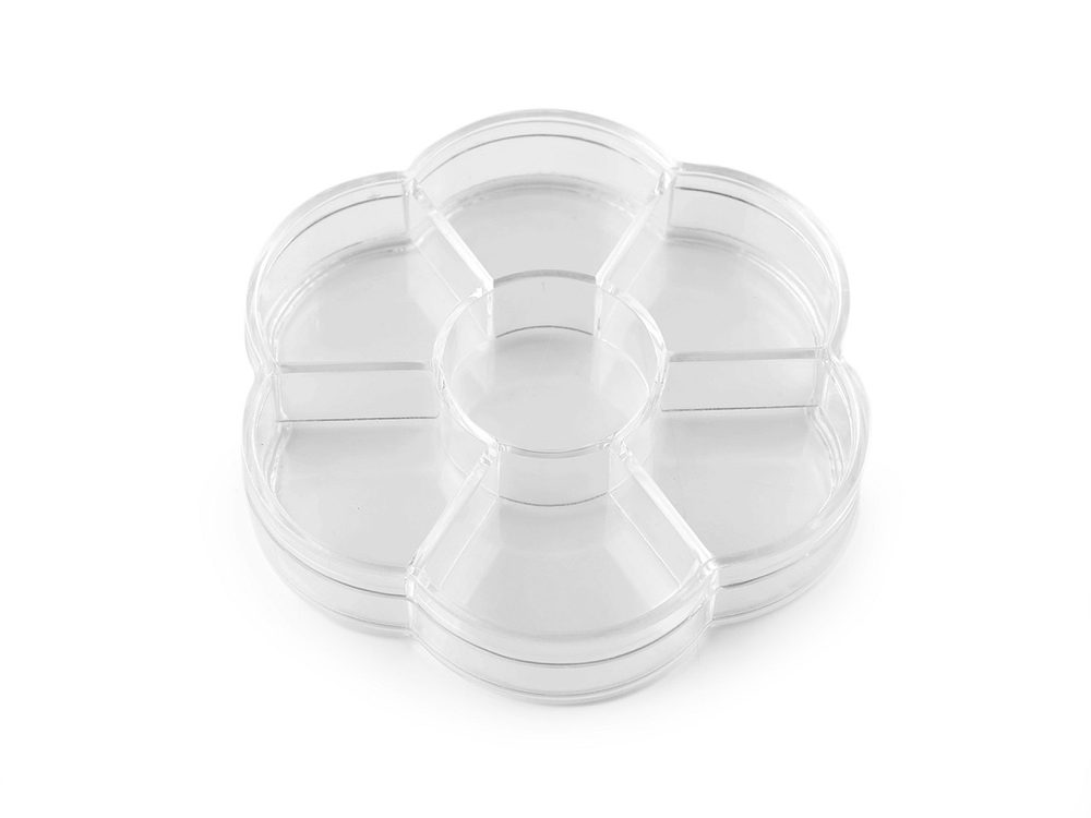 Plastový box / zásobník květ Ø10 cm - transparent