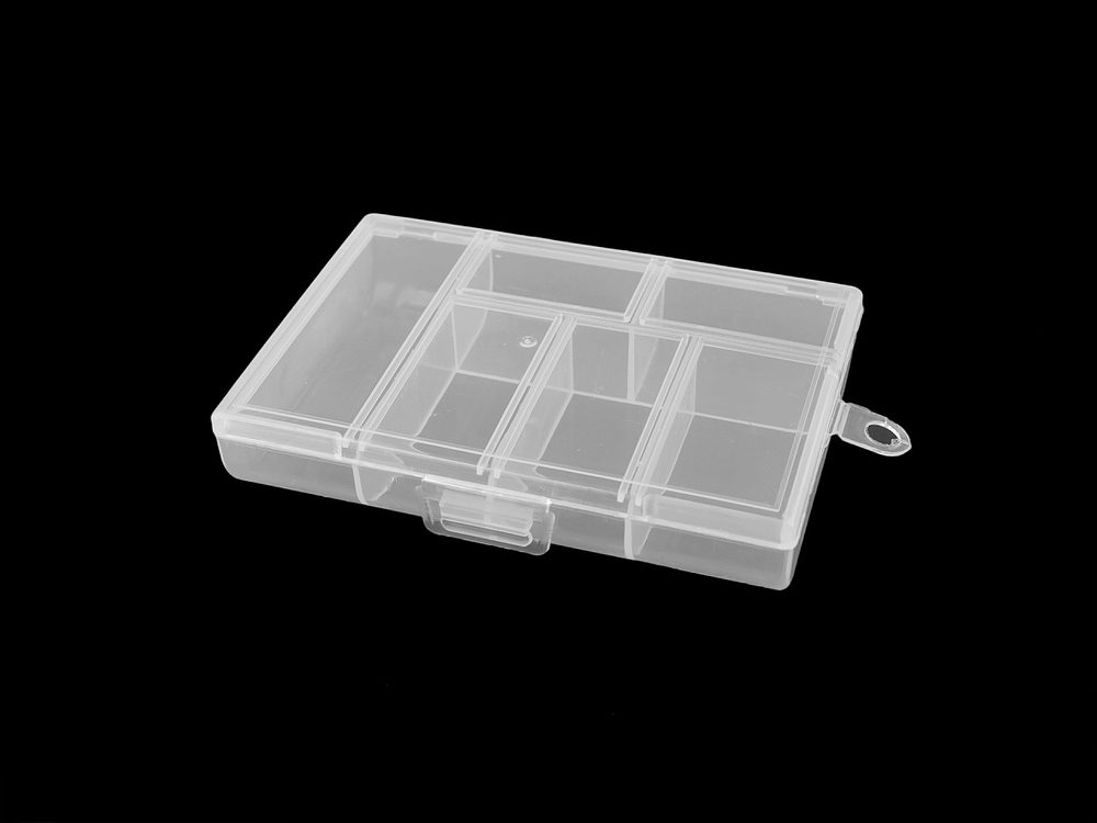 Plastový box / zásobník 8,5x12x2,5 cm - transparent