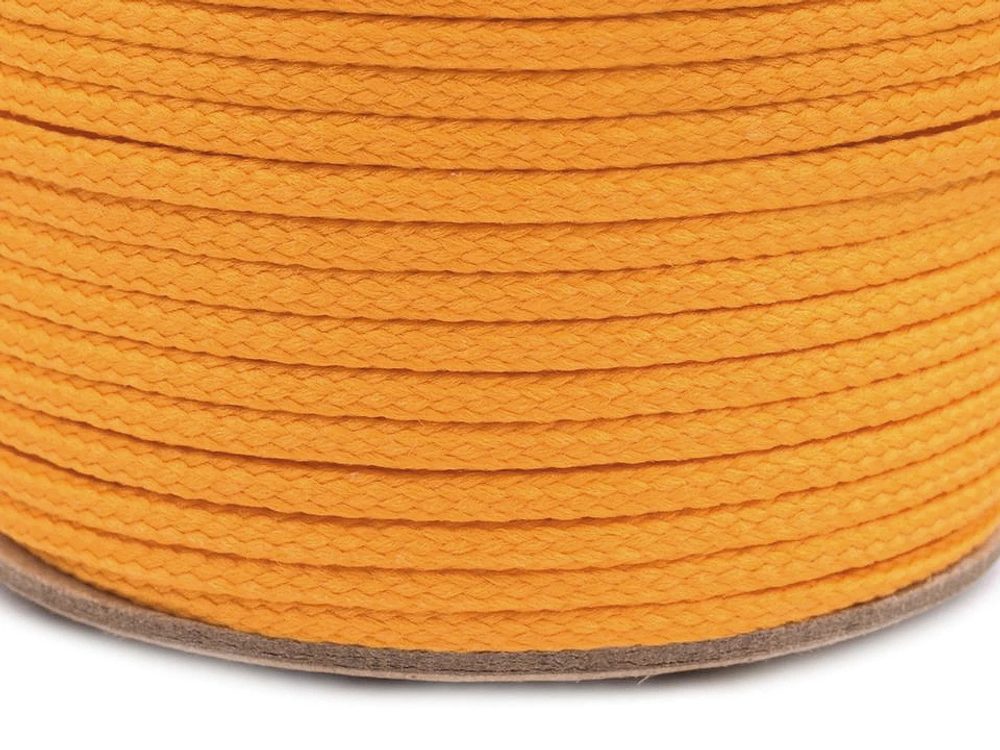 Oděvní šňůra PES Ø4 mm 100 metrů - 2133 oranžová střední