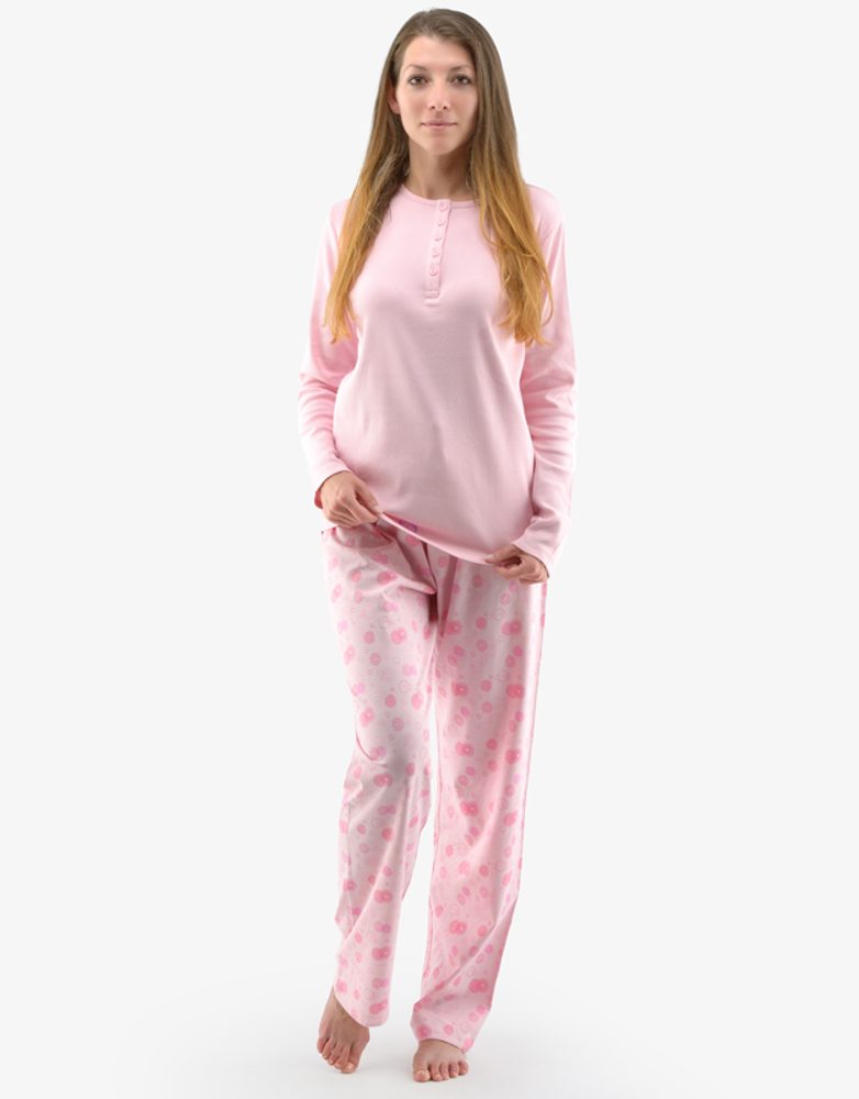 Dlouhé dámské pyžamo - sacharóza sv. vínová - XL