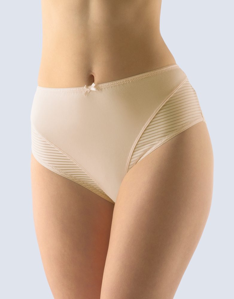 GINA dámské kalhotky klasické ve větších velikostech, větší velikosti, šité, jednobarevné 11067P - tělová - 54/56