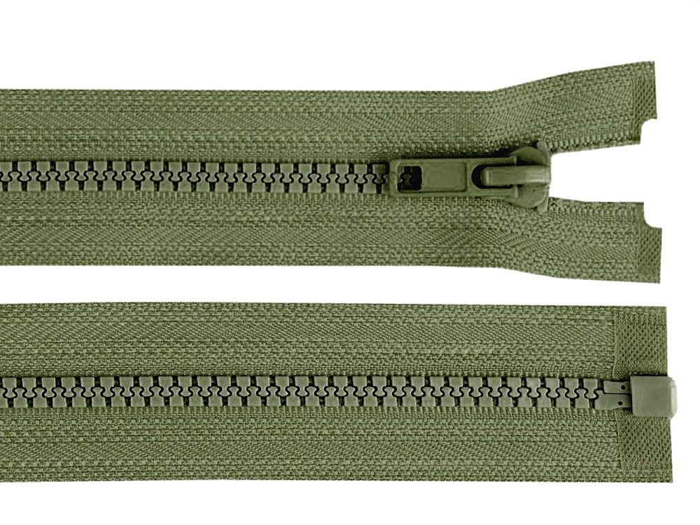 Kostěný zip šíře 5 mm délka 45 cm (bundový) - 327 zelená