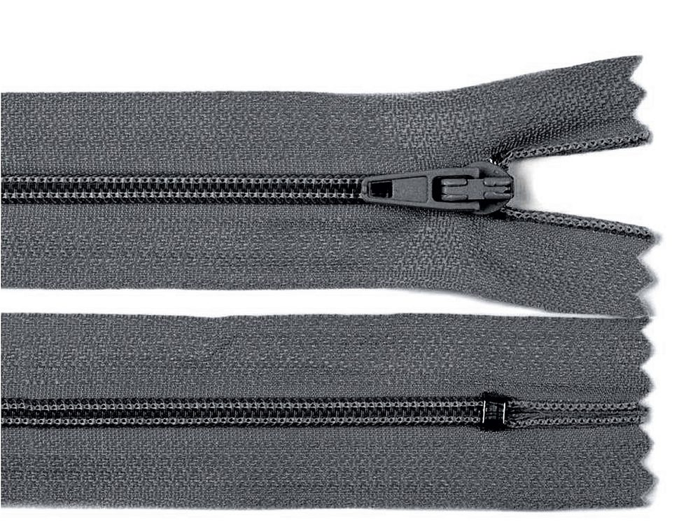 Vysokokvalitní Spirálový Zip Autolock - Šíře 3 mm, Délka 12 cm - Pro Opravy a Šití - 312 šedá tmavá
