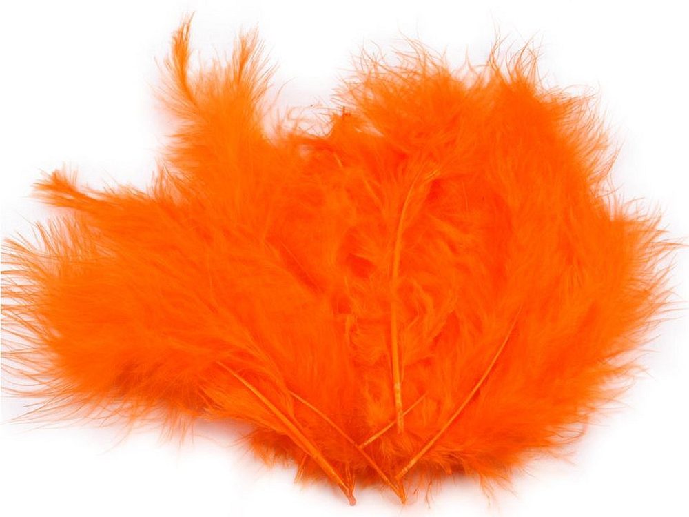 Pštrosí peří délka 9-16 cm - 1 oranžová