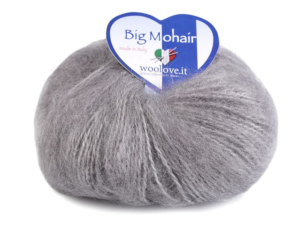 Pletací příze 25 g Big Mohair - 11 (303) šedá střední