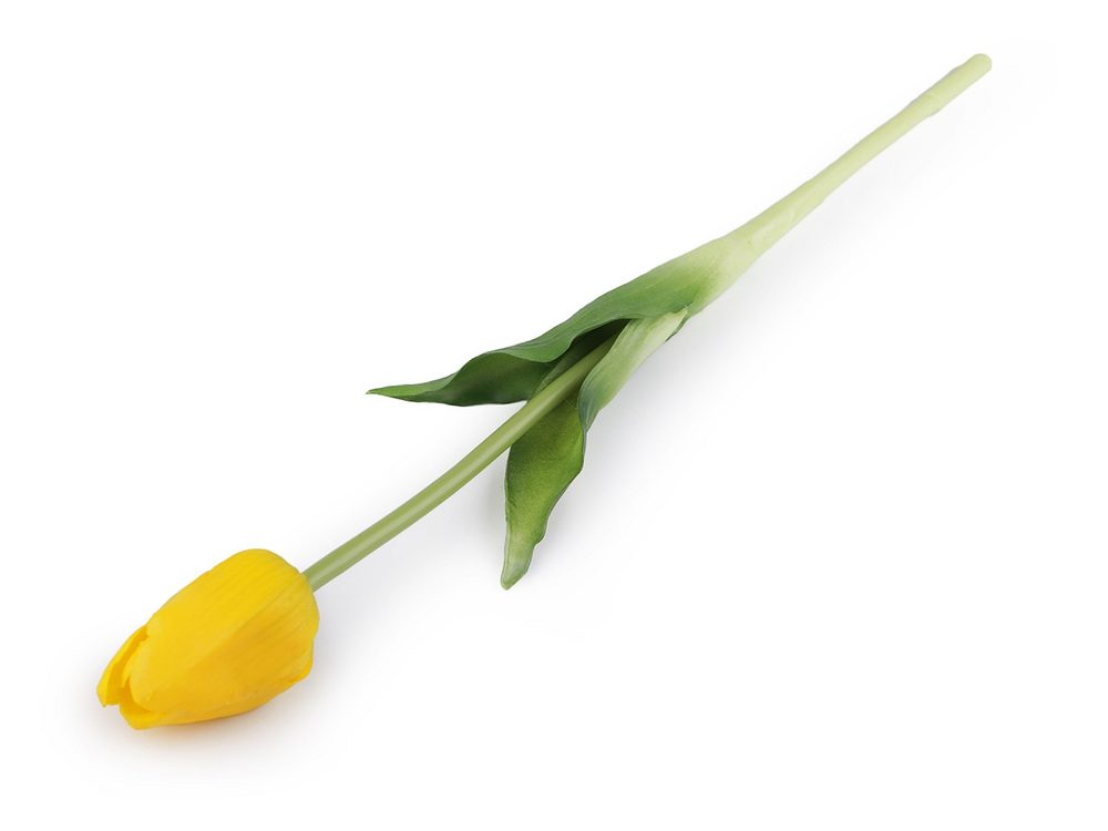 Umělý tulipán 46 cm - 2 žlutá