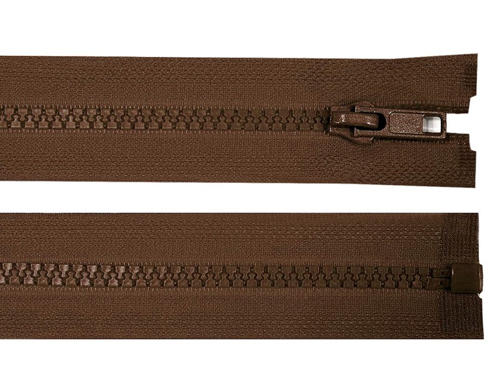 Kostěný zip šíře 5 mm délka 75 cm (bundový) - 304 Friar Brown