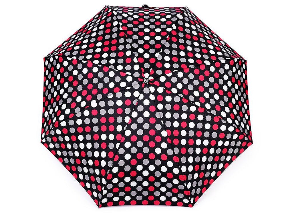 Dámský mini skládací deštník puntík - 4 černá