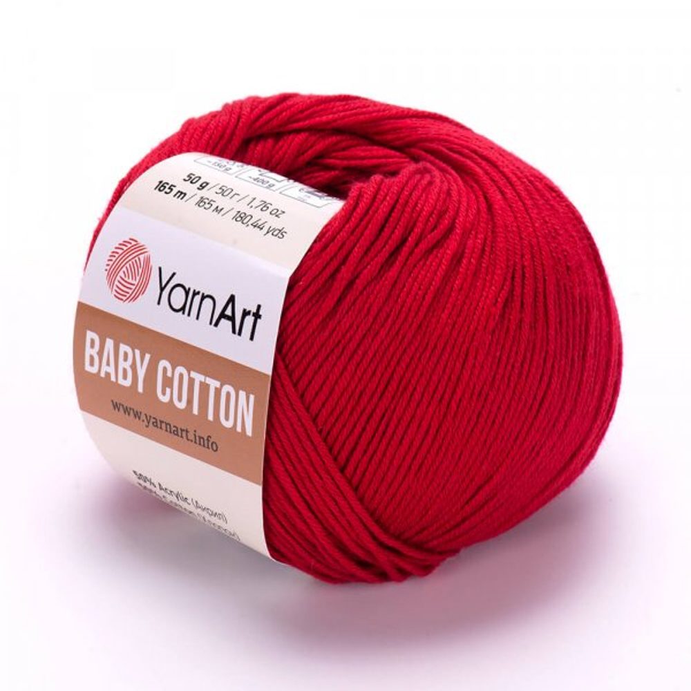 Pletací příze Baby Cotton 50 g - 427 červená