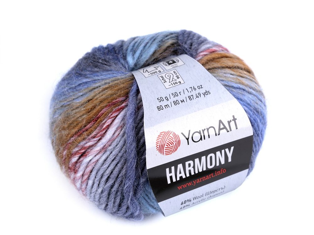 Pletací příze Harmony 50 g - 2 (A-2) modrá