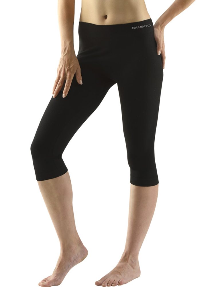 UNI sportovní legíny capri Eco Bamboo - černá - S/M