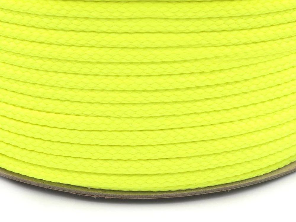 Oděvní šňůra PES Ø4 mm 100 metrů - 1108 žlutá - neon
