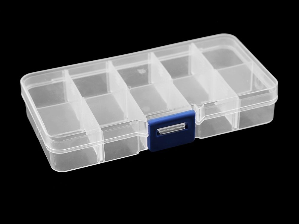 Plastový box / zásobník 6,8x12,7x2,2 cm - transparent