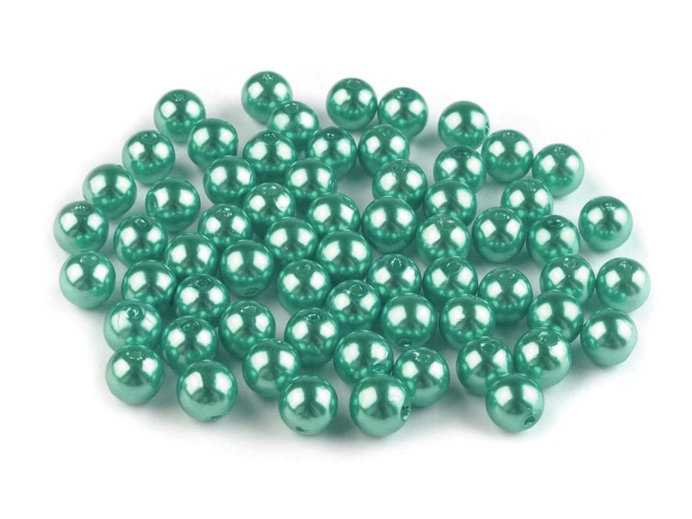 Plastové voskové korálky / perly Glance Ø8 mm 10g - F76 mint