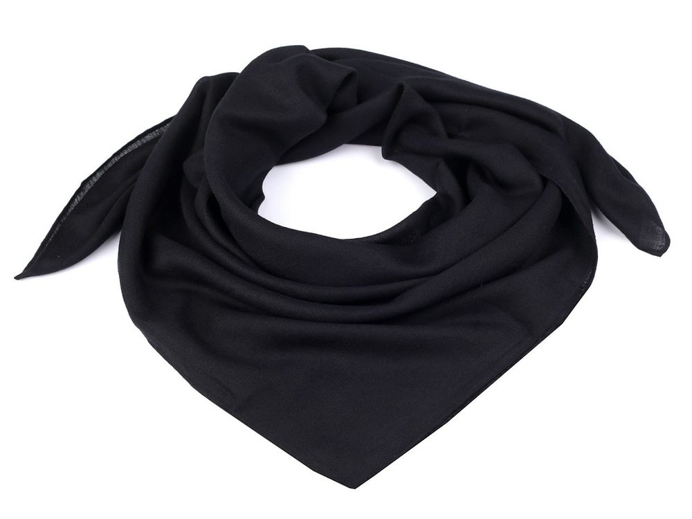 Šátek jednobarevný 90x90 cm - 14 černá