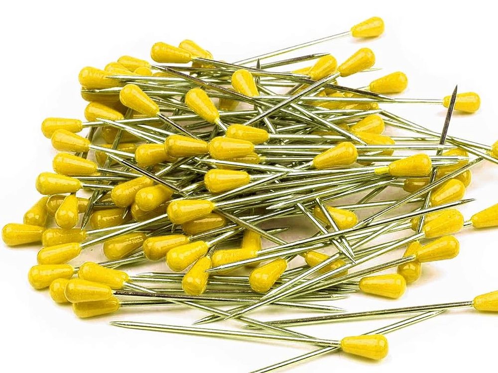 Špendlíky délka 60 mm ČALOUNICKÉ 100 kusů - žlutá žloutková