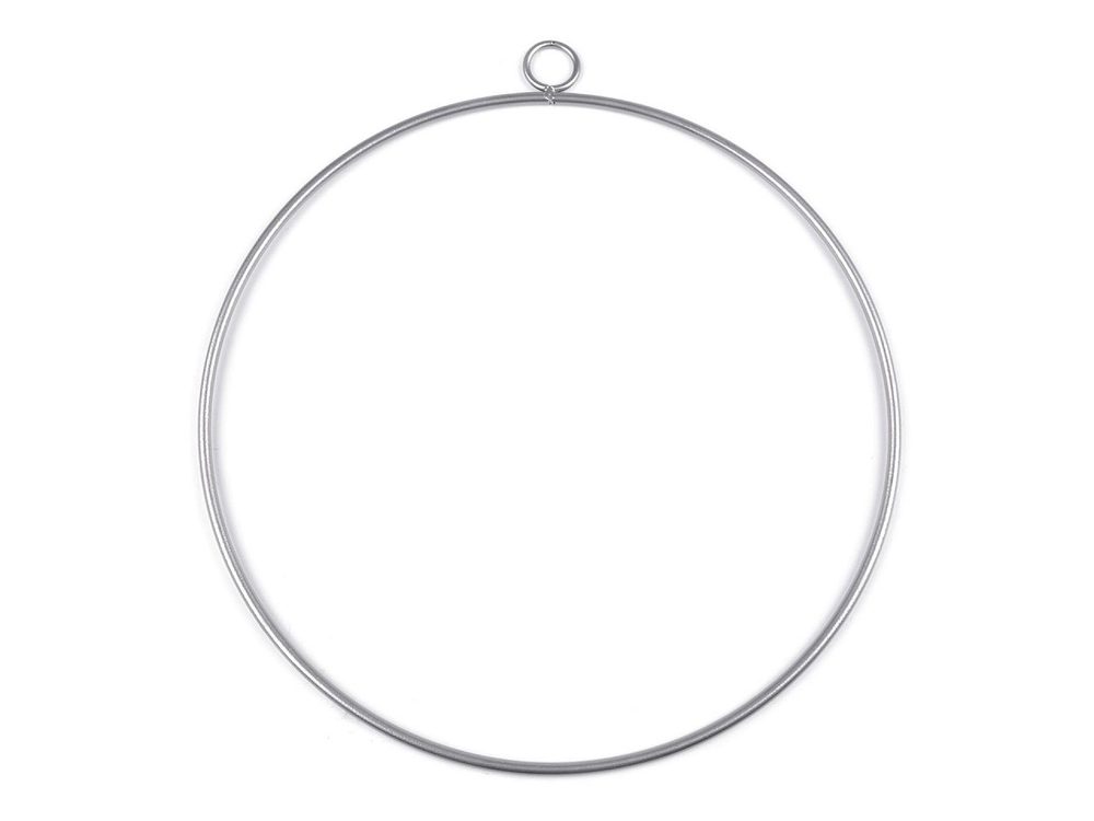 Kovový kruh na lapač snů / k dekorování Ø30 cm - 3 stříbrná tmavá mat