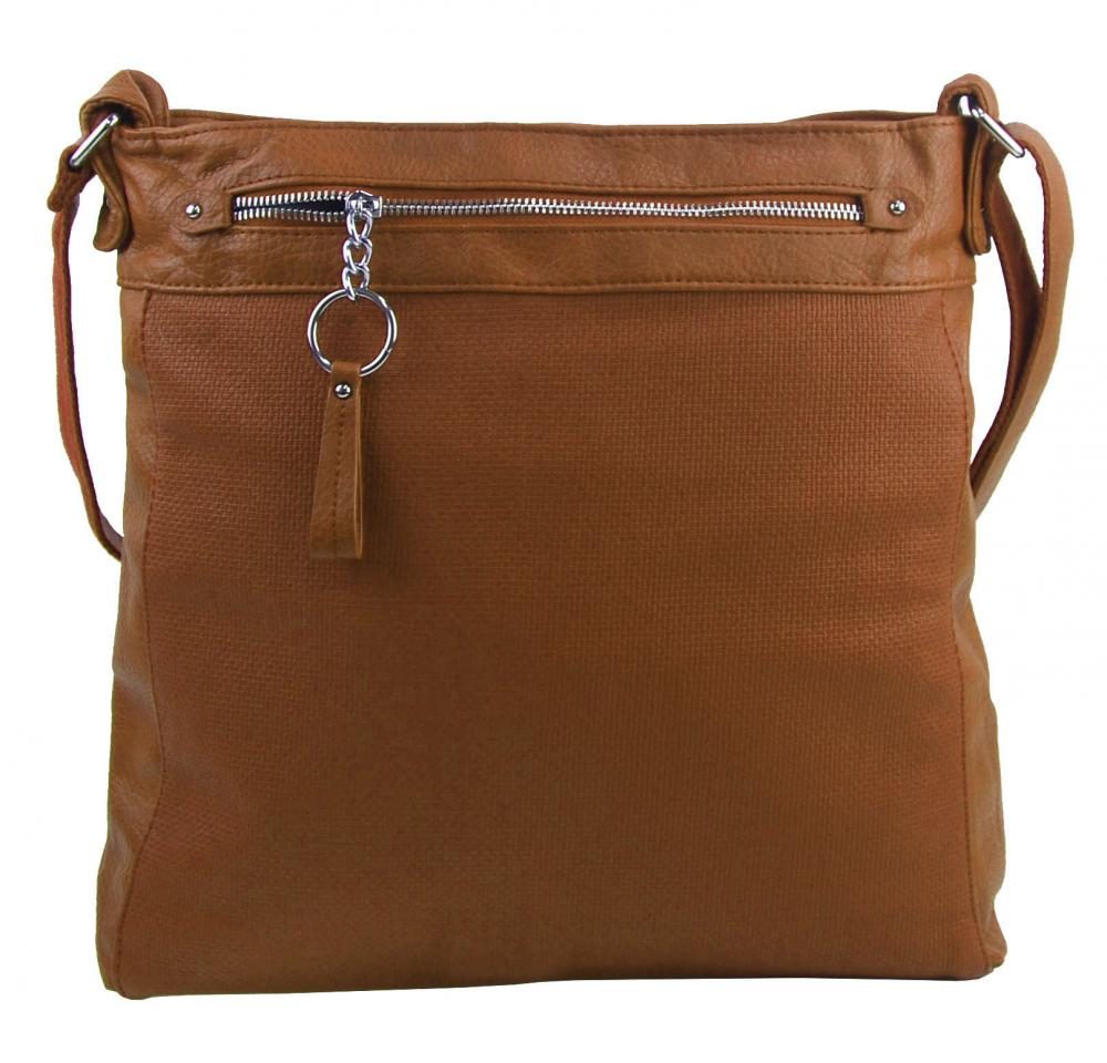 TESSRA Velká hnědá crossbody dámská kabelka D5580