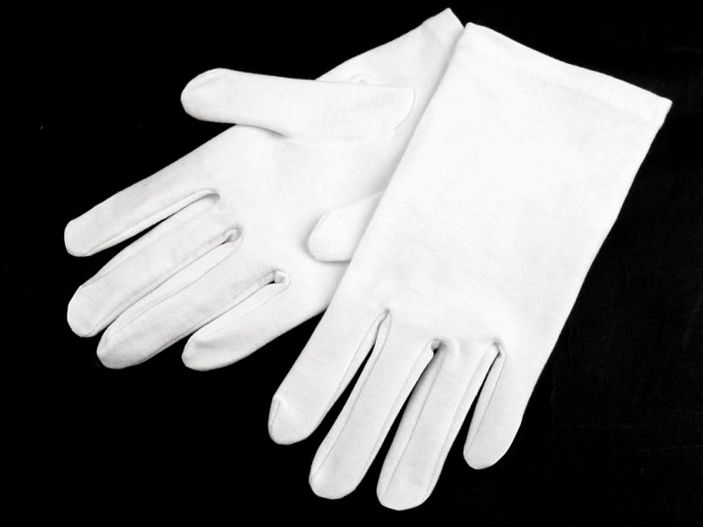 Společenské rukavice pánské - (XL) bílá