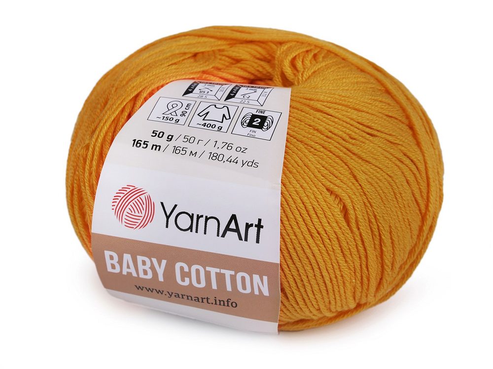 Pletací příze Baby Cotton 50 g - 18 (433) hořčicová