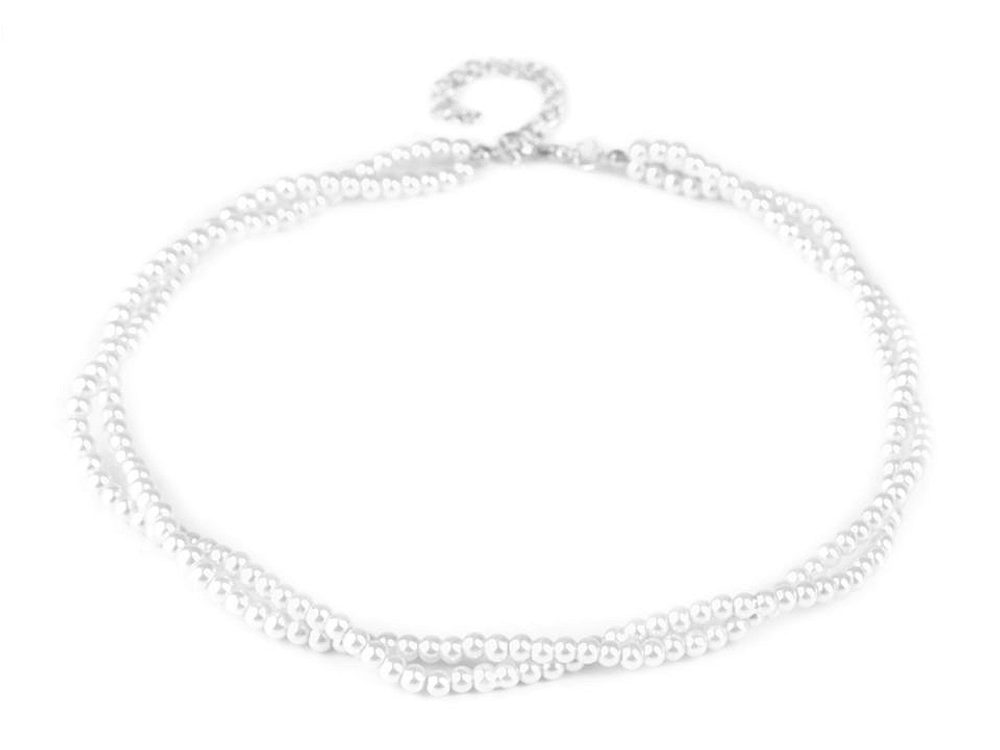 Perlový náhrdelník - 1 (01) bílá perlová