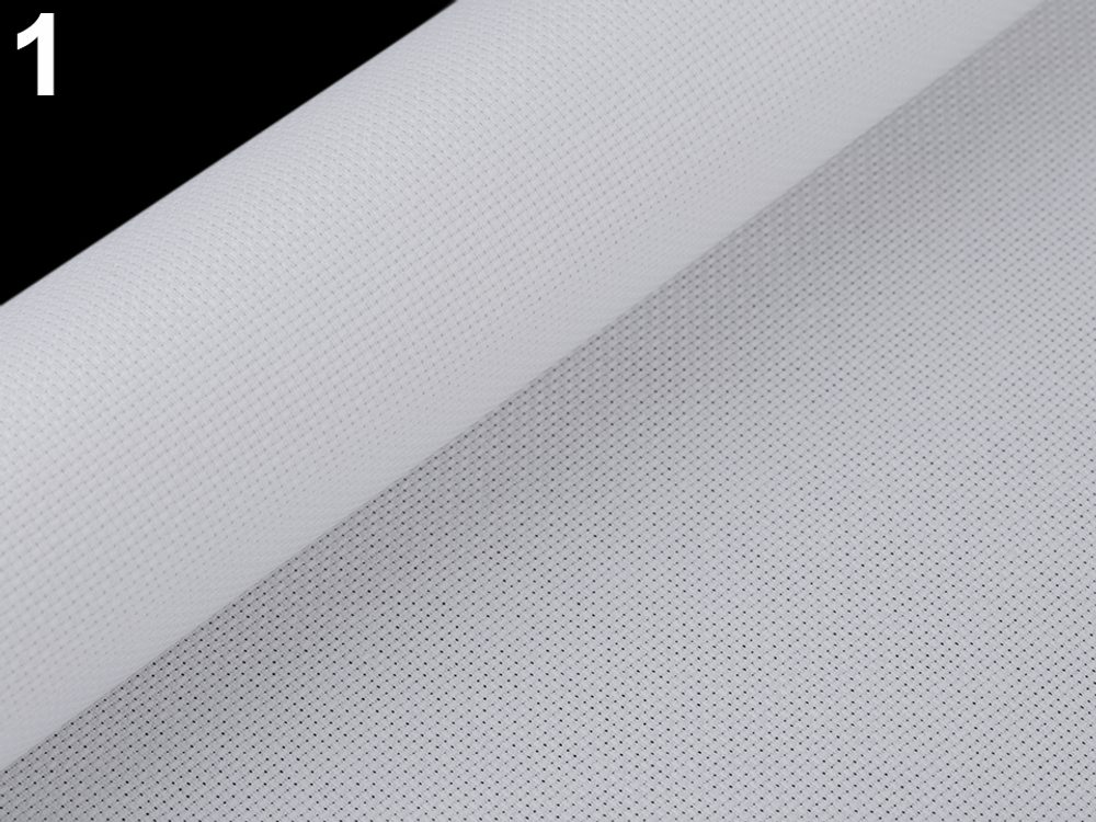 Vyšívací tkanina Kanava 54 oček šíře 50 cm METRÁŽ - 1 bílá
