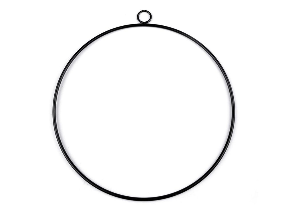 Kovový kruh na lapač snů / k dekorování Ø30 cm - 4 černá mat