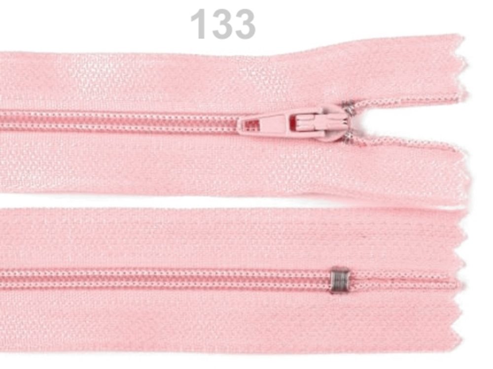 Spirálový zip šíře 3 mm délka 30 cm - 133 Candy Pink