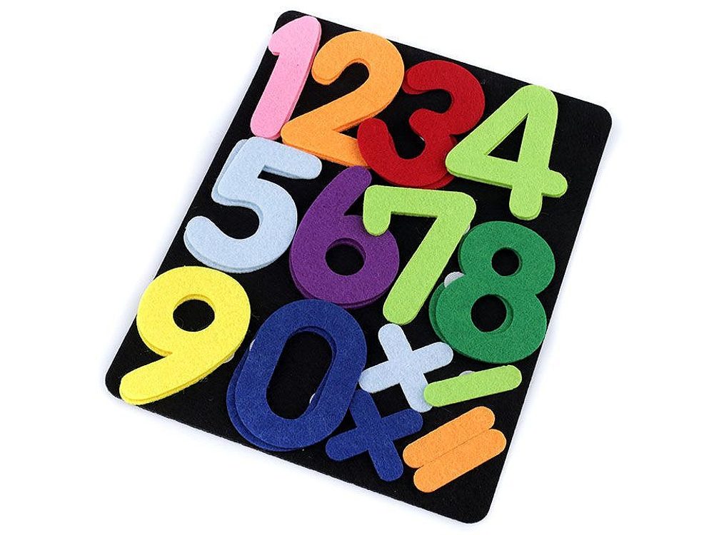 Filcová tabulka s číslicemi a abecedou - 1 multikolor čísla