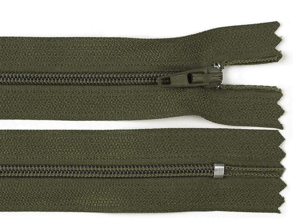 Spirálový Zip - Šíře 3 mm, Délka 18 cm - Pro Všestranné Použití - 263 zelenošedá