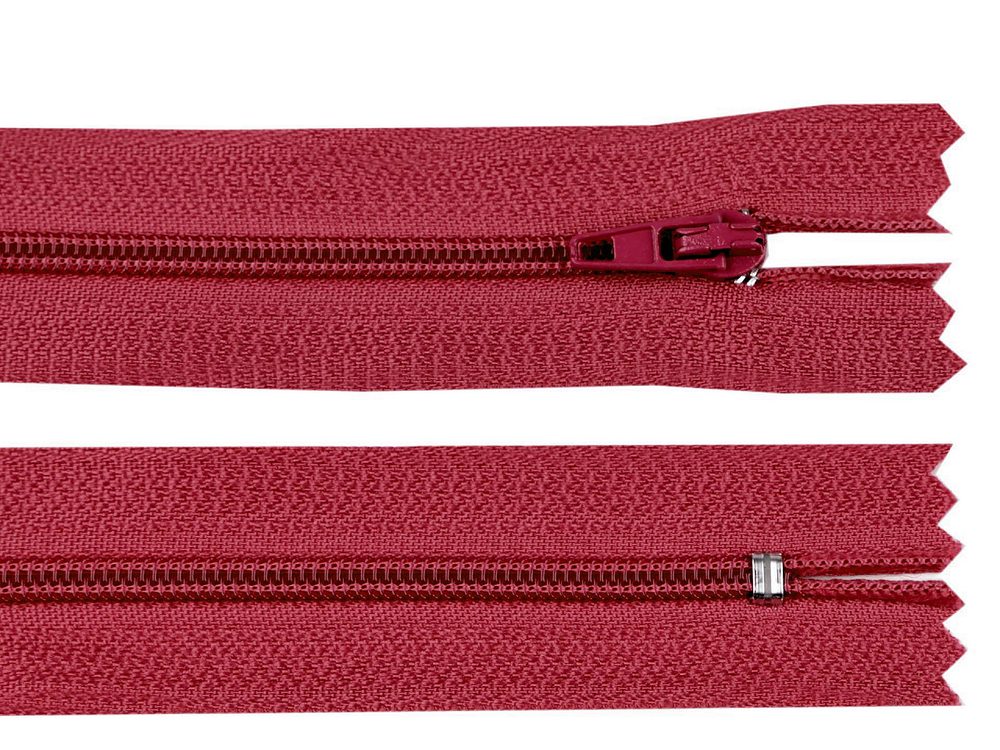 Vysokokvalitní Spirálový Zip Autolock - Šíře 3 mm, Délka 12 cm - Pro Opravy a Šití - 178 bordó